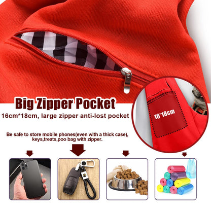 Tomkas Small Dog Sling Carrier - Adjustable Strap & Zip Pocket - Suitable for Puppies (Black) LukkyDeals