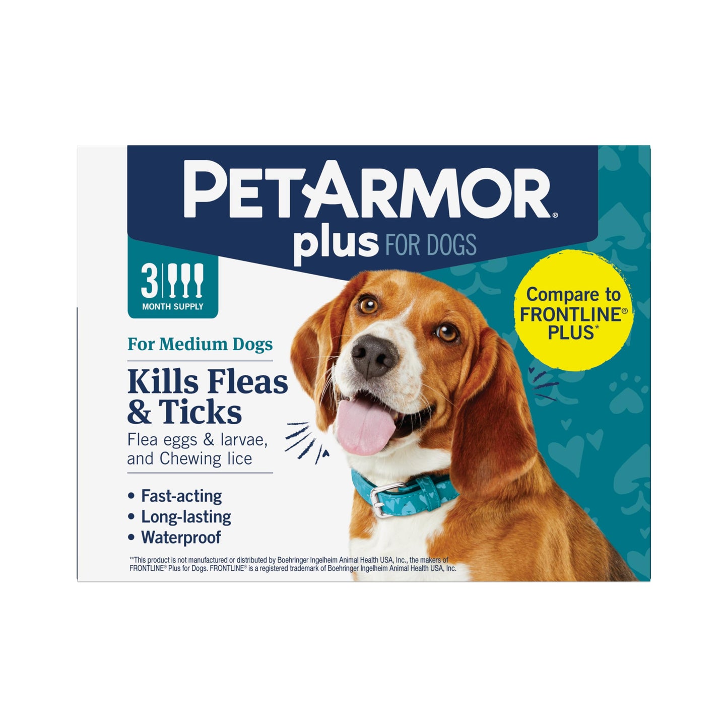 PetArmor Plus Flea and Tick Prevention for Dogs, Dog Flea and Tick Treatment, 3 Doses, Waterproof Topical, Fast Acting, Small Dogs (5-22 lbs)