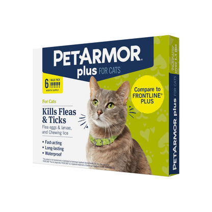 PetArmor Plus Flea and Tick Prevention for Dogs, Dog Flea and Tick Treatment, 3 Doses, Waterproof Topical, Fast Acting, Small Dogs (5-22 lbs)