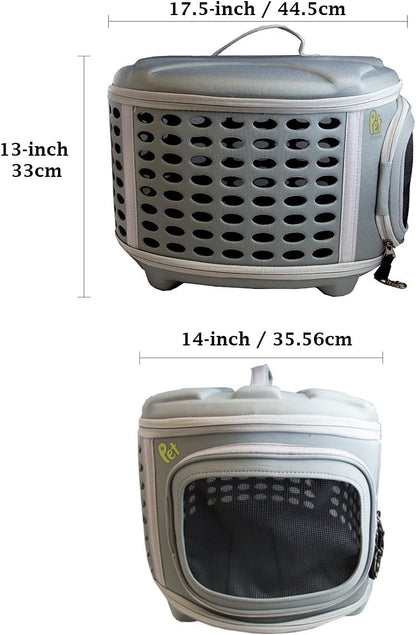 Pet Magasin Hard Cover Collapsible Cat Carrier - Pet Travel Kennel with Top-Load & Foldable Feature for Cats, Small Dogs Puppies & Rabbits