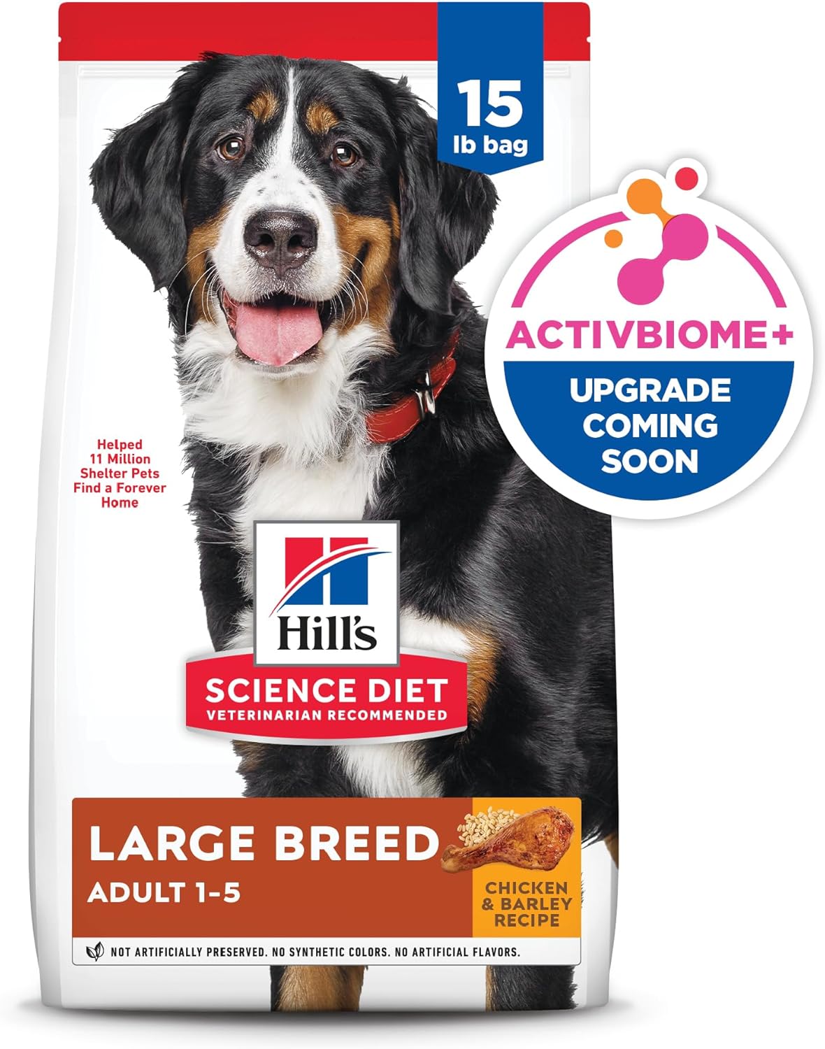 Hill's Science Diet Large Breed, Adult 1-5, Large Breed Premium Nutrition, Dry Dog Food, Chicken & Barley, 15 lb Bag