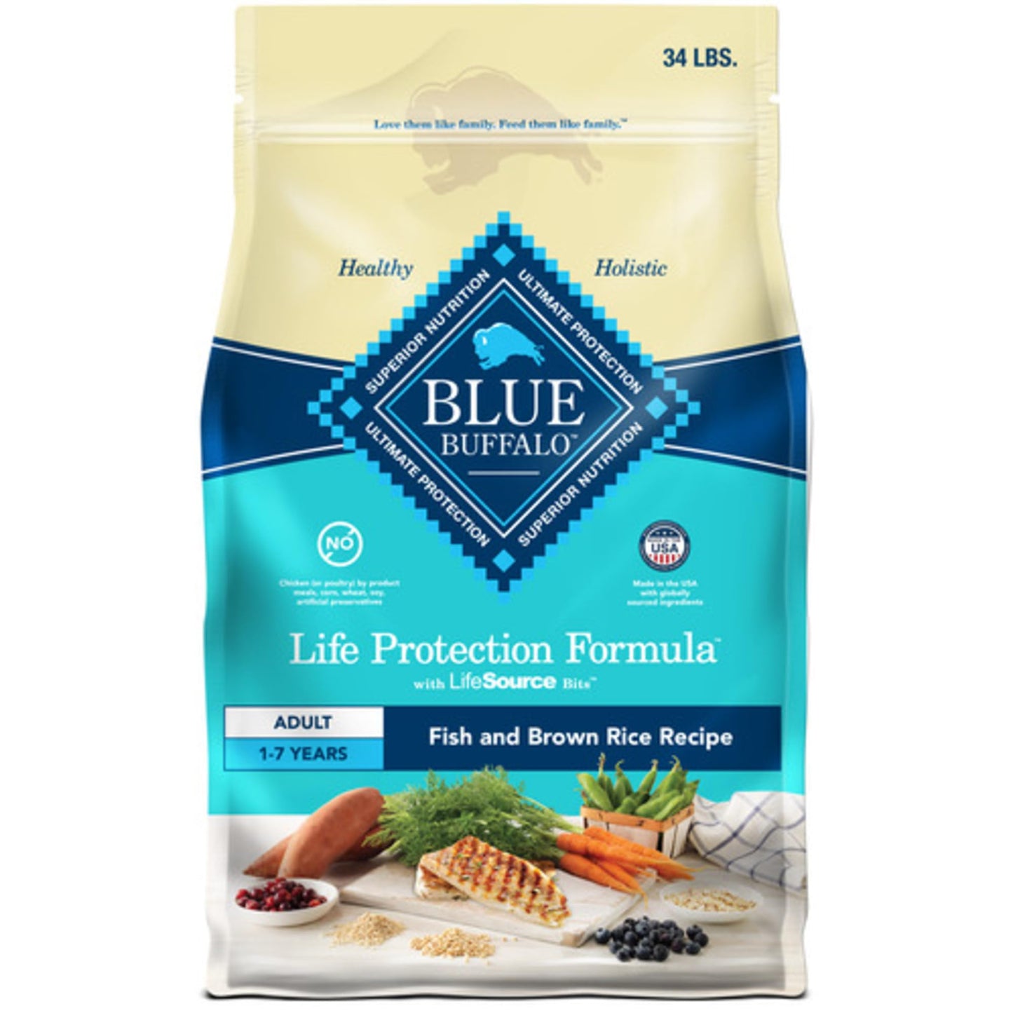 Blue Buffalo Life Protection Formula Adult Dry Dog Food, Helps Build and Maintain Strong Muscles, Made with Natural Ingredients, Chicken & Brown Rice Recipe, 30-lb. Bag