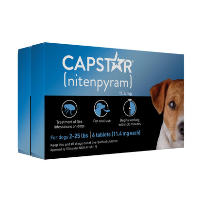 CAPSTAR Oral Flea Treatment for Dogs, Fast Acting Tablets Start Killing Fleas in 30 Minutes, Medium & Large Dogs (Over 25 lbs), 6 Doses