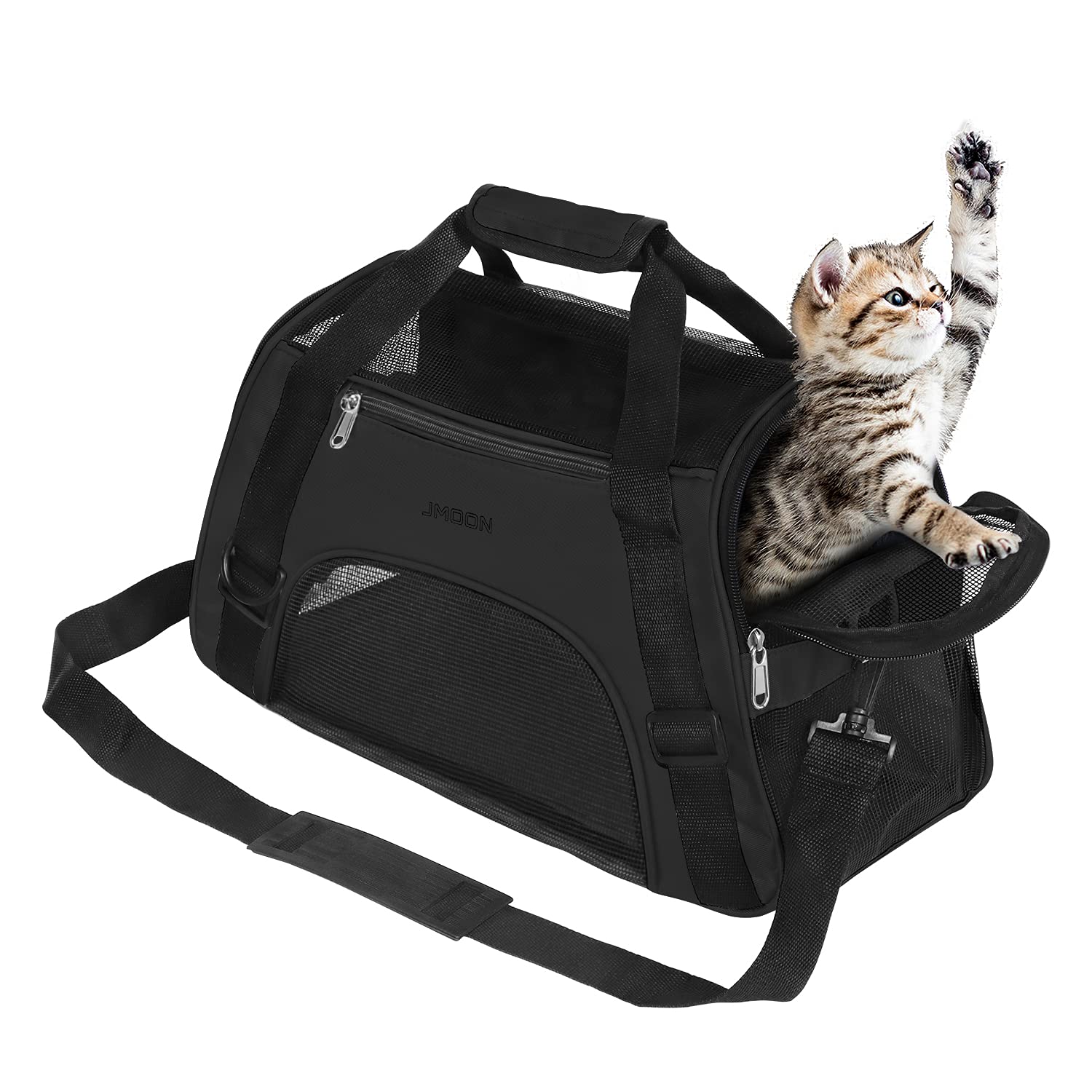 JMOON Soft-Sided Pet Carrier Bag - Airline Approved for Cats and Dogs - Foldable Comfort Travel Carrier