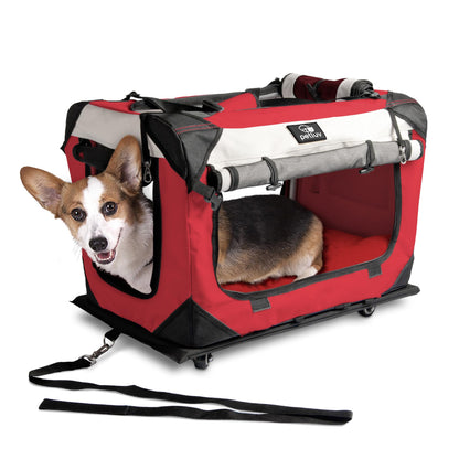 Large Cat Carrier & Dog Carrier for 2 Cats or Medium Dog. Soft Sided Pet Carrier for Travel. Collapsible, Portable Cat Bag with Soft Bed, Top & Side Loading, Locking Zippers, Puppy Crate & Cat Kennel