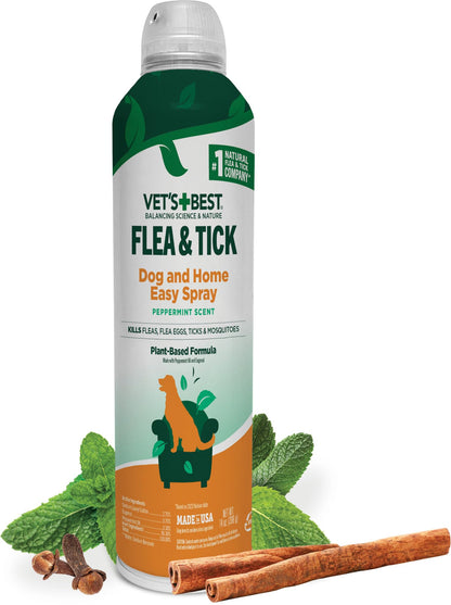 Vet's Best Flea and Tick Home Spray - Dog Flea and Tick Treatment for Home - Plant-Based Formula - Certified Natural Oils,Green - 32 oz