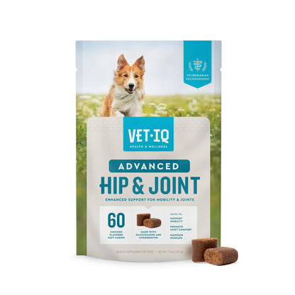 VetIQ Glucosamine Hip & Joint Supplement for Dogs, 180 Soft Chews, Dog Joint Support Supplement with MSM and Krill, Dog Health Supplies Large & Small Breed, Chicken Flavored Chewables