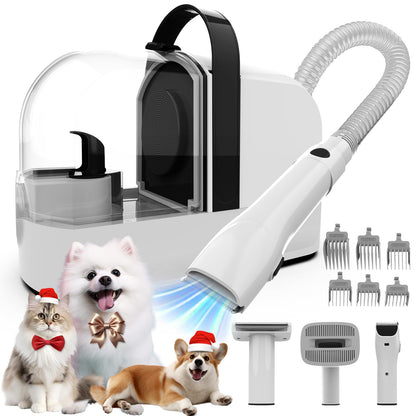 Dog Grooming Vacuum, Dog Grooming Kit with Pet Clippers, 12,000Pa Pet Hair Vacuum Pet Grooming Vacuum for Dogs, Dog Vacuum for Shedding Grooming, Low Noise Dog Shedding Brush Pet Vacuum, PG10