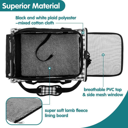 EXPAWLORER Cat Carrier Soft-Sided Pet Carrier for Cat,Cat Carrier Hard with Top Entry and Shoulder Strap for Large Cats,Pet Carrier Airline Approved Fit 2 Kitties Small Dogs Easy Storage