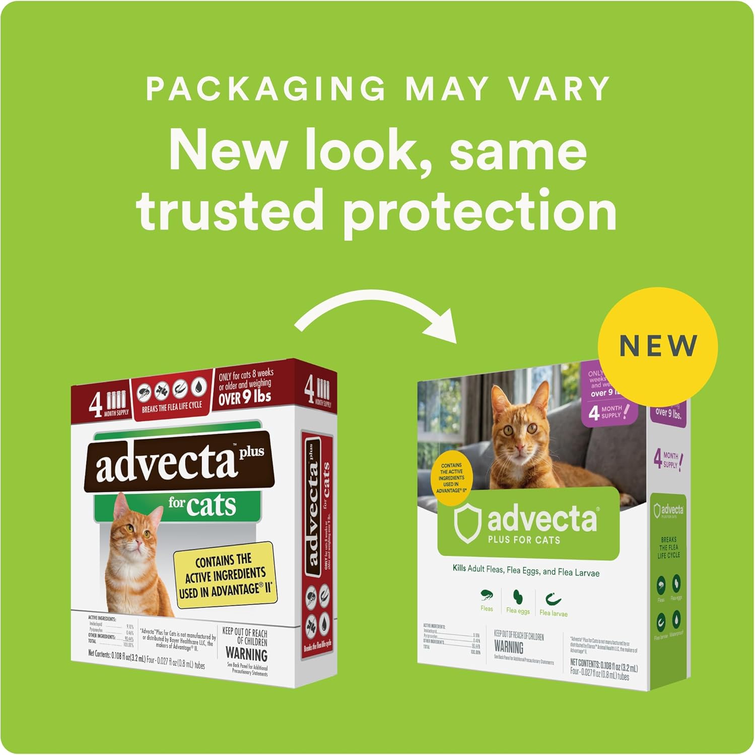 Plus Flea Prevention For Cats, Cat and Kitten Treatment & Control, Small and Large, Fast Acting Waterproof Topical Drops, 4 Month Supply