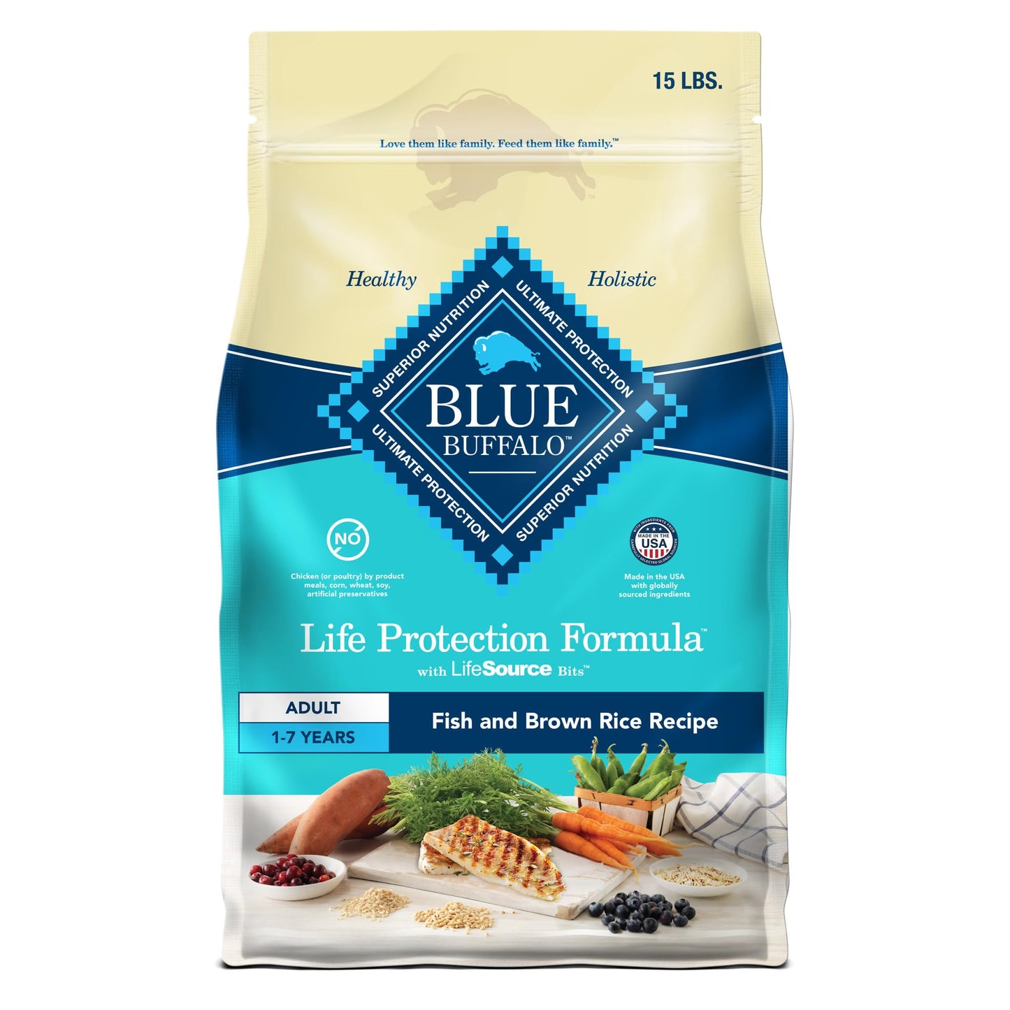 Blue Buffalo Life Protection Formula Adult Dry Dog Food, Helps Build and Maintain Strong Muscles, Made with Natural Ingredients, Chicken & Brown Rice Recipe, 30-lb. Bag