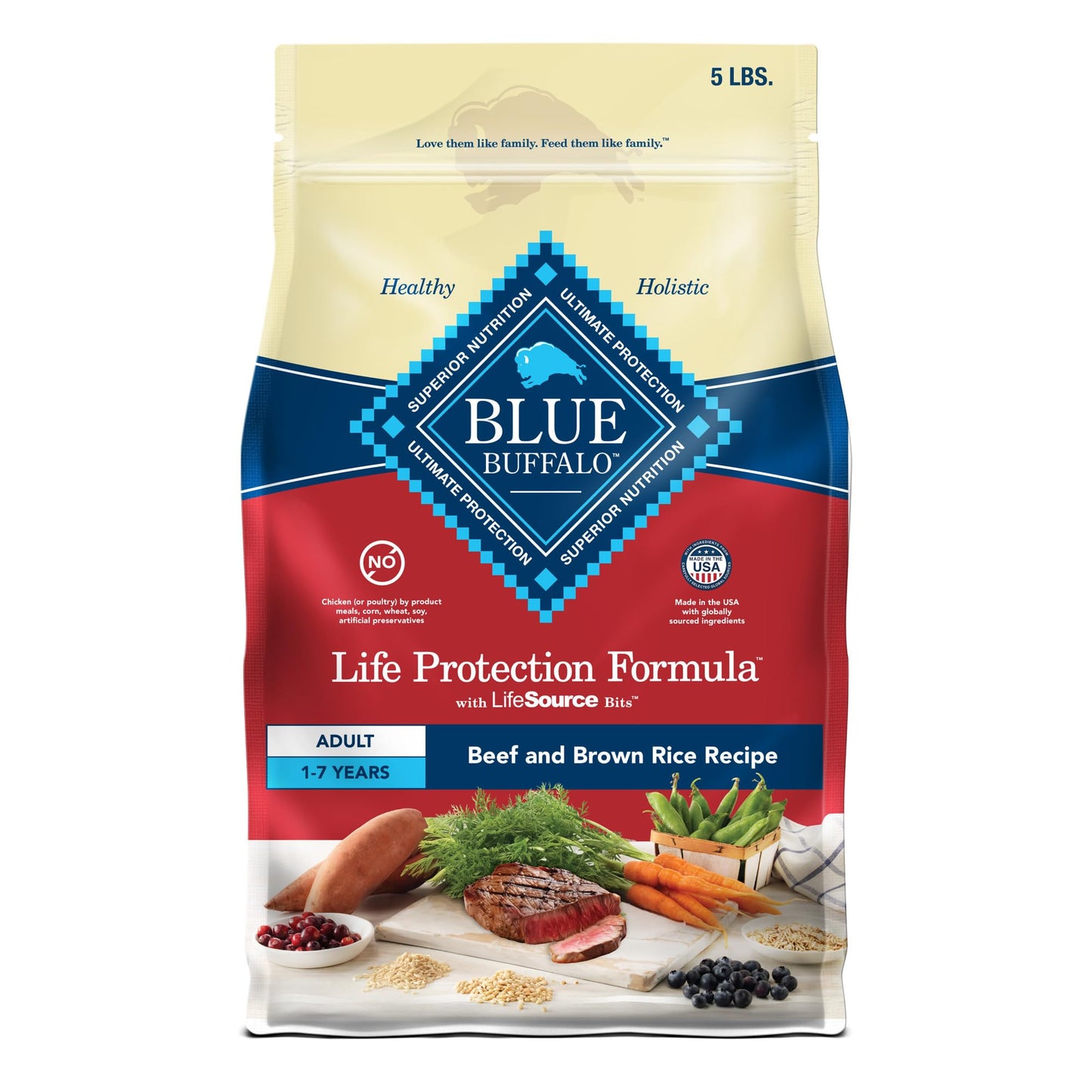 Blue Buffalo Life Protection Formula Adult Dry Dog Food, Helps Build and Maintain Strong Muscles, Made with Natural Ingredients, Chicken & Brown Rice Recipe, 30-lb. Bag