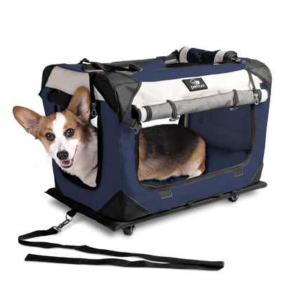 Large Cat Carrier & Dog Carrier for 2 Cats or Medium Dog. Soft Sided Pet Carrier for Travel. Collapsible, Portable Cat Bag with Soft Bed, Top & Side Loading, Locking Zippers, Puppy Crate & Cat Kennel