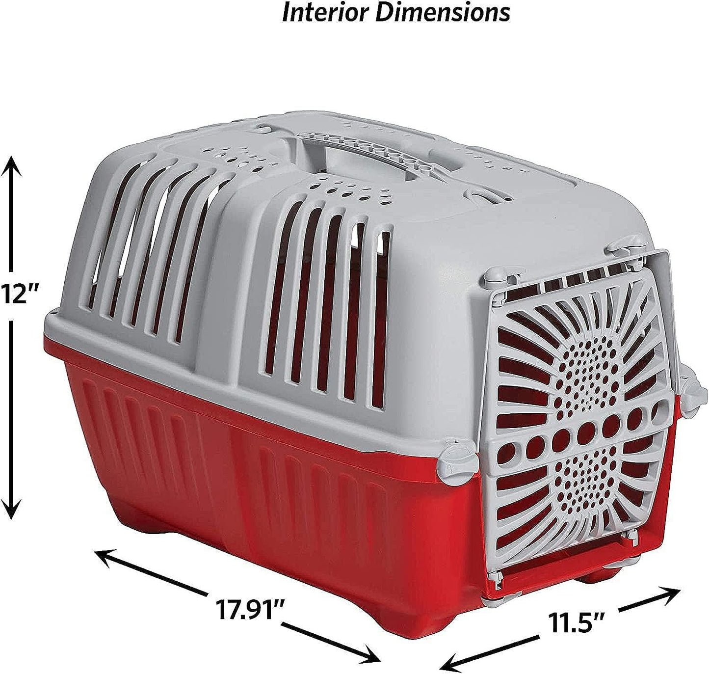 MidWest Homes for Pets Spree Travel Pet Carrier, Red | Hard-Sided Pet Kennel Ideal for Toy Dog Breeds, Small Cats & Small Animals | Dog Carrier Measures 19.1L x 12.5 W x 13H - Inches