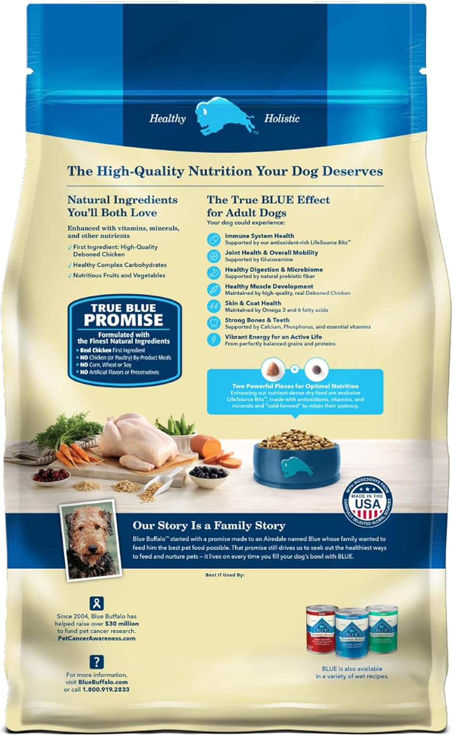 Blue Buffalo Life Protection Formula Adult Dry Dog Food, Helps Build and Maintain Strong Muscles, Made with Natural Ingredients, Chicken & Brown Rice Recipe, 30-lb. Bag