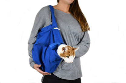 Cozy Comfort Carrier - Large Lavender Cat Carrier Soft, Cat Restraint Bag and Cat Sling Carrier for Grooming, Vet Visits, Medication Administration, Dental Care, and Nail Trimming