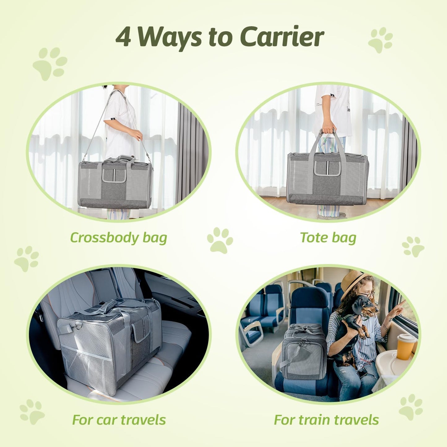 Extra Large Cat Carrier for 2 Cats, 24x 14x 16in Pet Carrier for Cat and Dog Up to 40lbs, All-Sided Large Mesh Cat Carrier with Great Ventilation, Portable Soft Sided Pet Carrier for Traveling