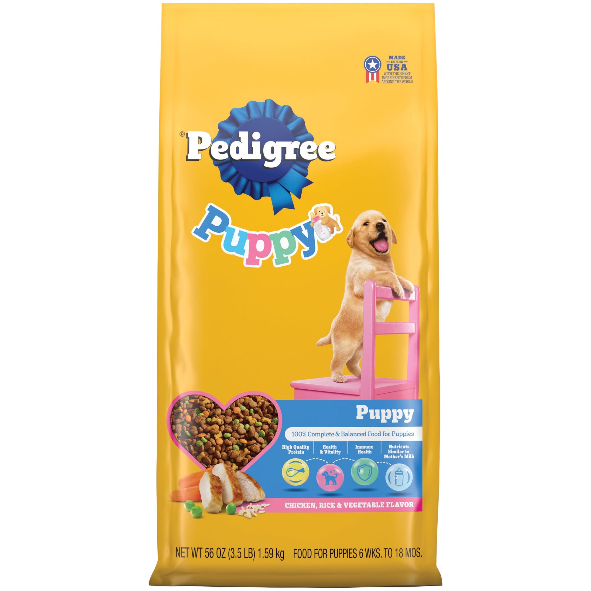 Pedigree Puppy Dry Puppy Food, Grilled Steak and Vegetable Flavor, 14 lb. Bag