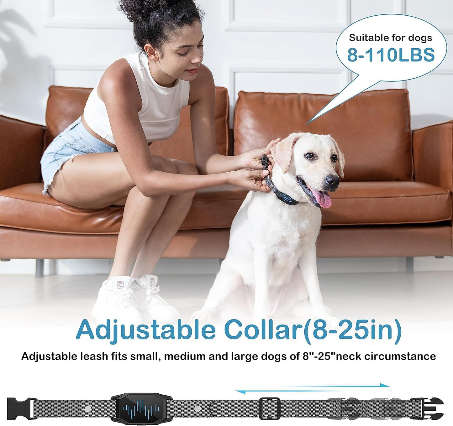 Dog Training Collar, Dog Shock Collar with Remote, 2500FT and 4 Training Modes Beep,Vibration,Electric Shock,Rechargeable IP67 Waterproof for All Breeds