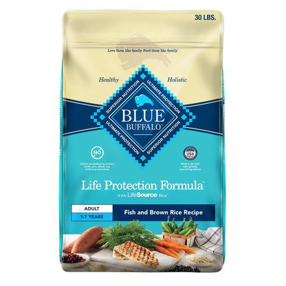 Blue Buffalo Life Protection Formula Adult Dry Dog Food, Helps Build and Maintain Strong Muscles, Made with Natural Ingredients, Chicken & Brown Rice Recipe, 30-lb. Bag