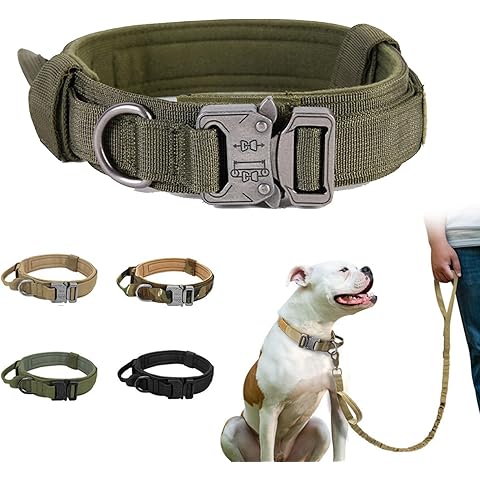 Tactical Dog Collar – Adjustable Military Nylon Collar with Heavy-Duty Metal Buckle & Handle - LukkyDeals