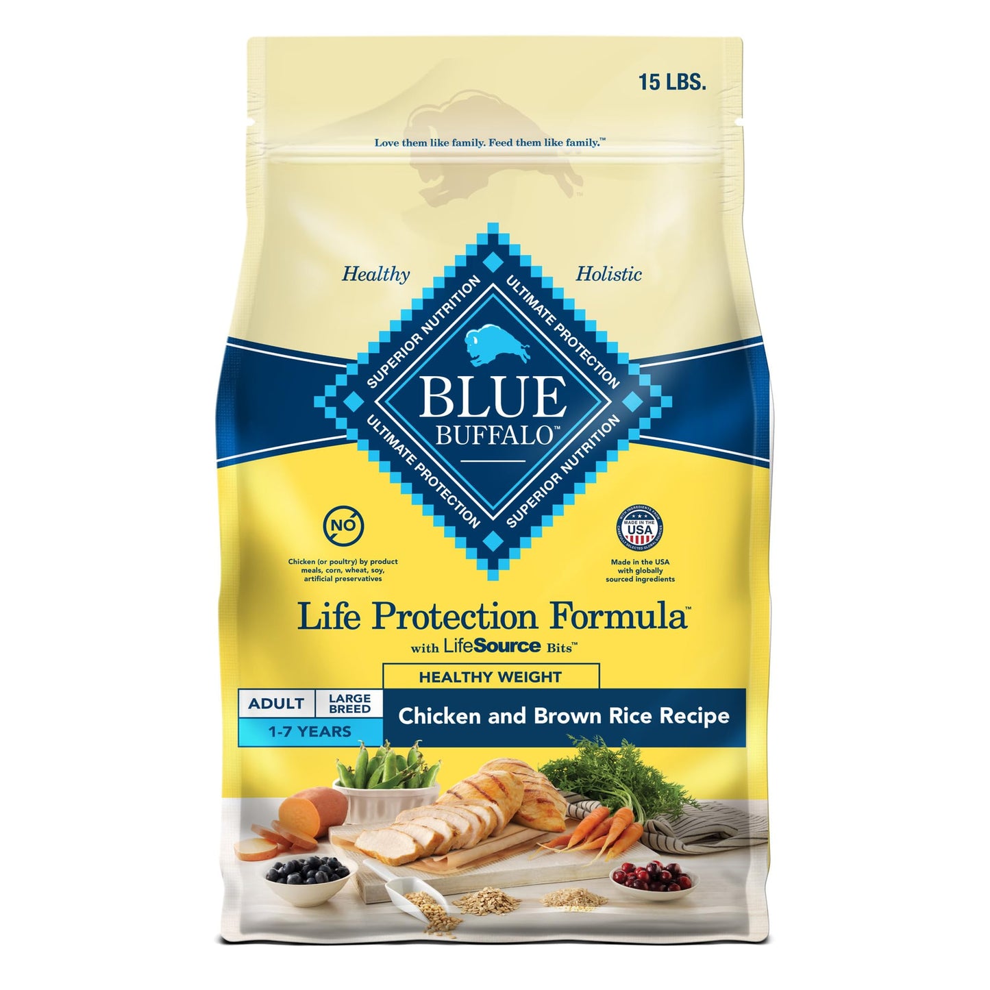 Blue Buffalo Life Protection Formula Adult Dry Dog Food, Helps Build and Maintain Strong Muscles, Made with Natural Ingredients, Chicken & Brown Rice Recipe, 30-lb. Bag