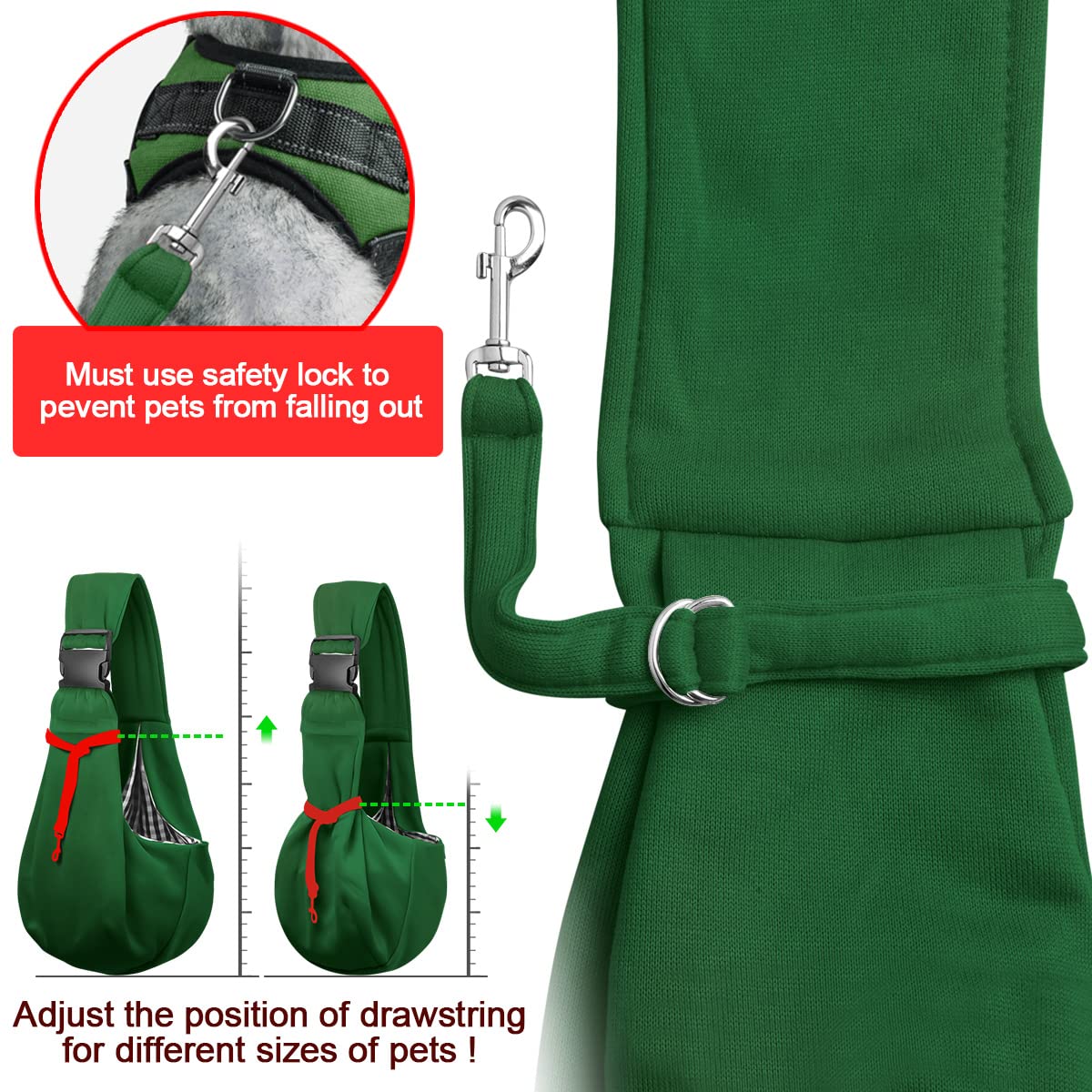 Tomkas Small Dog Sling Carrier - Adjustable Strap & Zip Pocket - Suitable for Puppies (Black) LukkyDeals