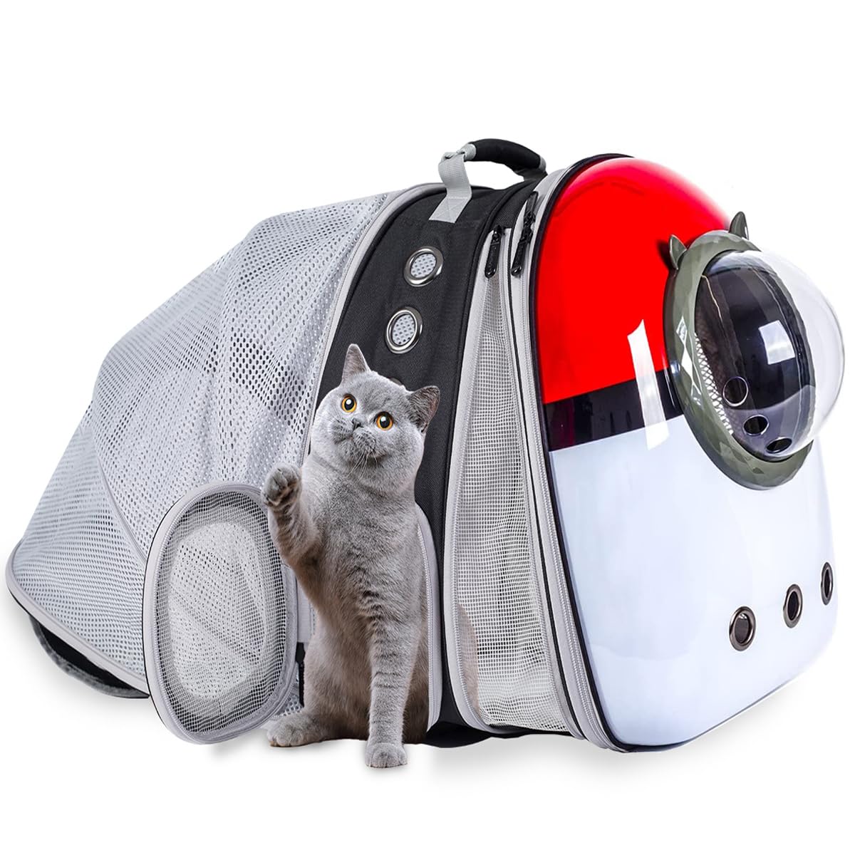 Back Expandable Cat Carrier Backpack, Backpack for Cats Kitten Small Puppy, Airline Approved Cat Bubble Backpack, Space Capsule Astronaut Carrier