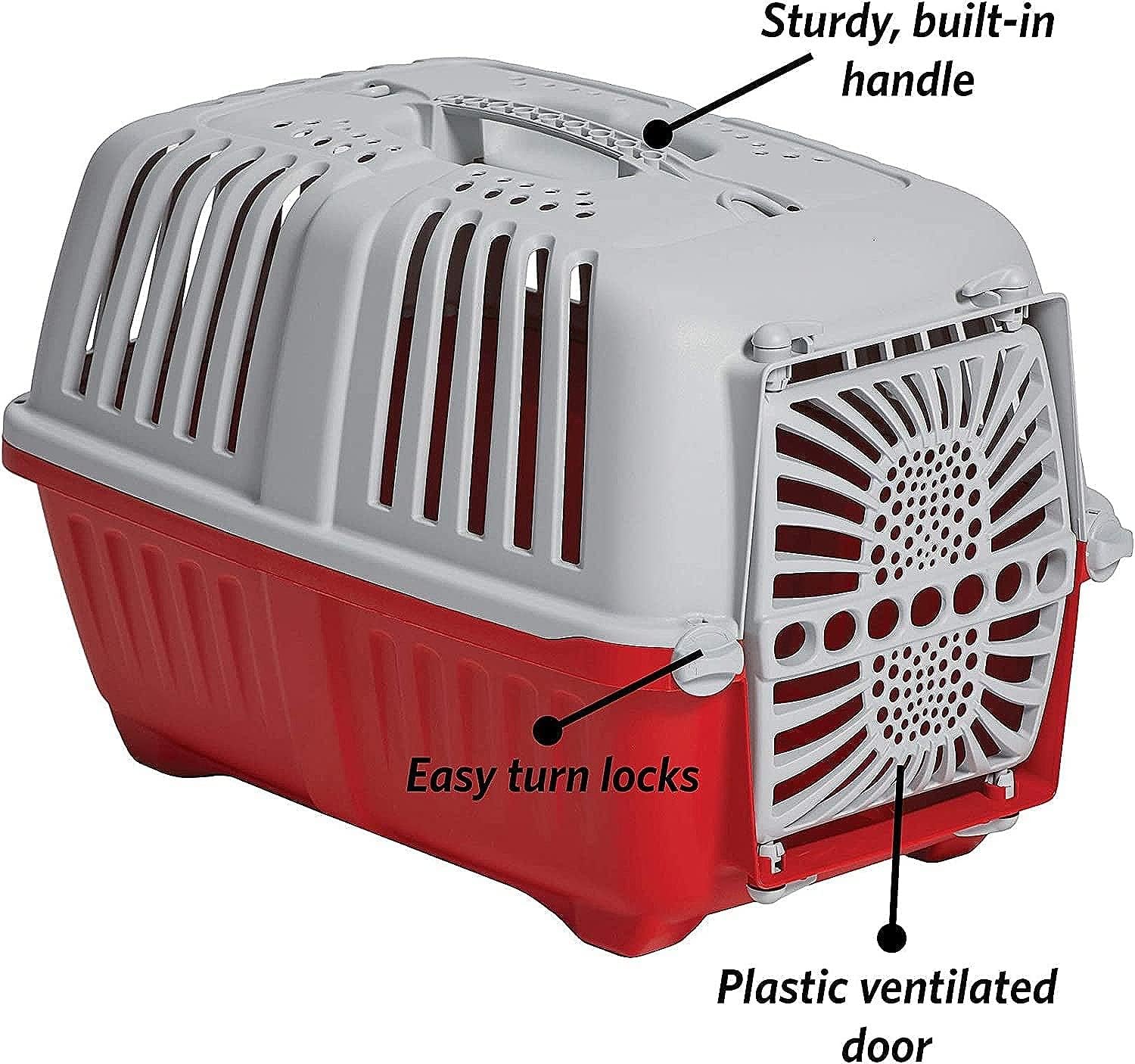 MidWest Homes for Pets Spree Travel Pet Carrier, Red | Hard-Sided Pet Kennel Ideal for Toy Dog Breeds, Small Cats & Small Animals | Dog Carrier Measures 19.1L x 12.5 W x 13H - Inches