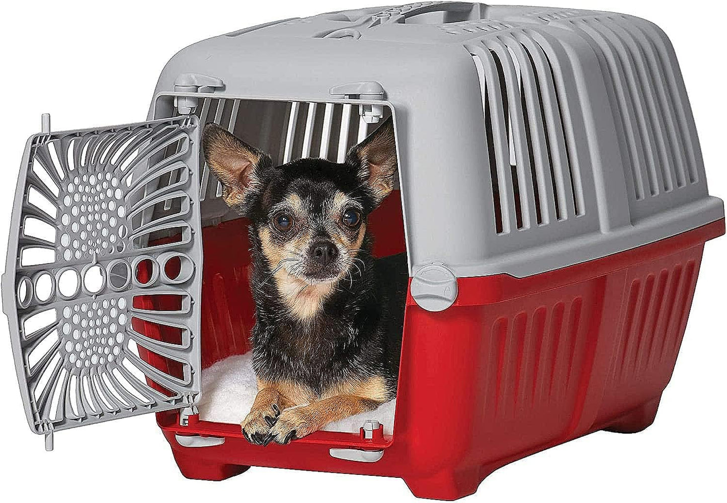 MidWest Homes for Pets Spree Travel Pet Carrier, Red | Hard-Sided Pet Kennel Ideal for Toy Dog Breeds, Small Cats & Small Animals | Dog Carrier Measures 19.1L x 12.5 W x 13H - Inches