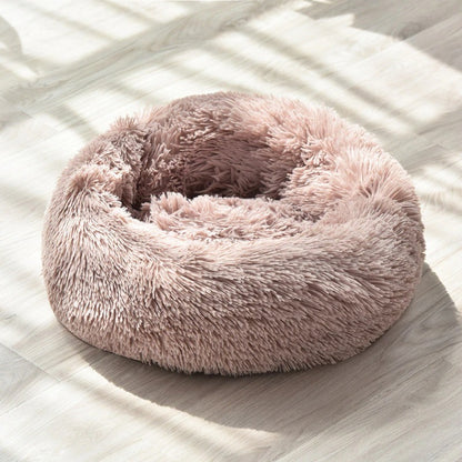 Calming Dog & Cat Bed, Anti-Anxiety Donut Cuddle Warming Cozy Soft Round Bed, Fluffy Faux Fur Plush Cushion Bed for Small Medium Dogs and Cats - LukkyDeals