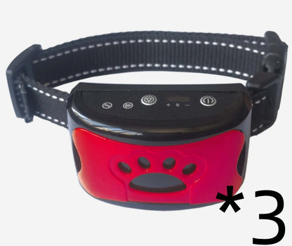 Weather-resistant anti-bark collar with multiple sensitivity levels for safe training