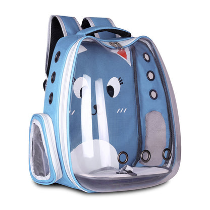 Breathable Outdoor Travel Backpack for Dogs and Cats sky blue