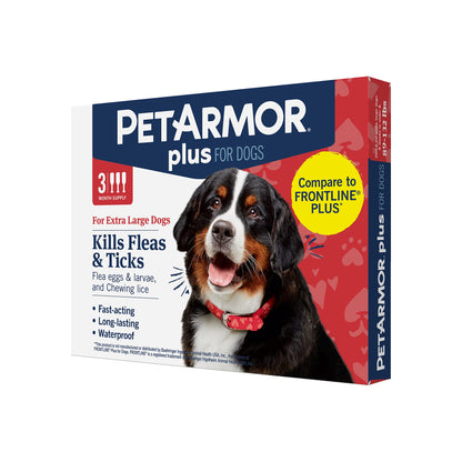 PetArmor Plus Flea and Tick Prevention for Dogs, Dog Flea and Tick Treatment, 3 Doses, Waterproof Topical, Fast Acting, Small Dogs (5-22 lbs)