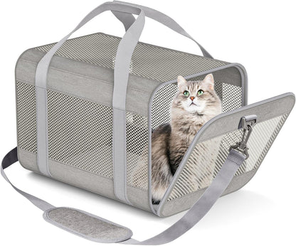 Prodigen Cat Carrier Dog Carriers for Small Dogs Soft Slided Airline Approved Collapsible Pet Travel Carrier, Small (16.3" L x 11.8" H x 12.4" W)