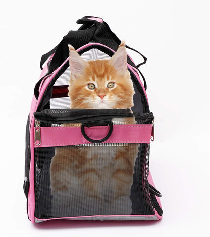 Pet Carrier Soft-Sided Carriers for Cat Carriers Dog Carrier for Small Medium Cats Dogs Puppies Pet Carrier Airline Approved up to 15 Lbs Cat Dog Pet Travel Carrier (Small, Pink)