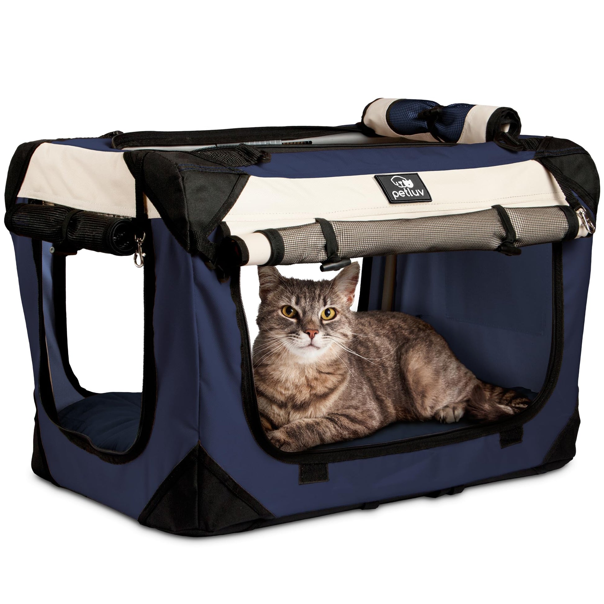 Large Cat Carrier & Dog Carrier for 2 Cats or Medium Dog. Soft Sided Pet Carrier for Travel. Collapsible, Portable Cat Bag with Soft Bed, Top & Side Loading, Locking Zippers, Puppy Crate & Cat Kennel