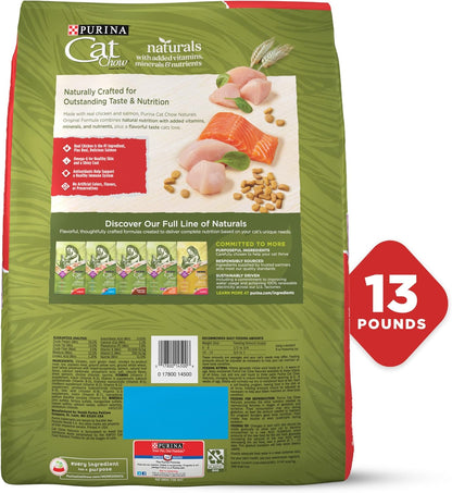 Purina Cat Chow Naturals With Added Vitamins, Minerals and Nutrients Dry Cat Food, Naturals Original - 13 lb. Bag