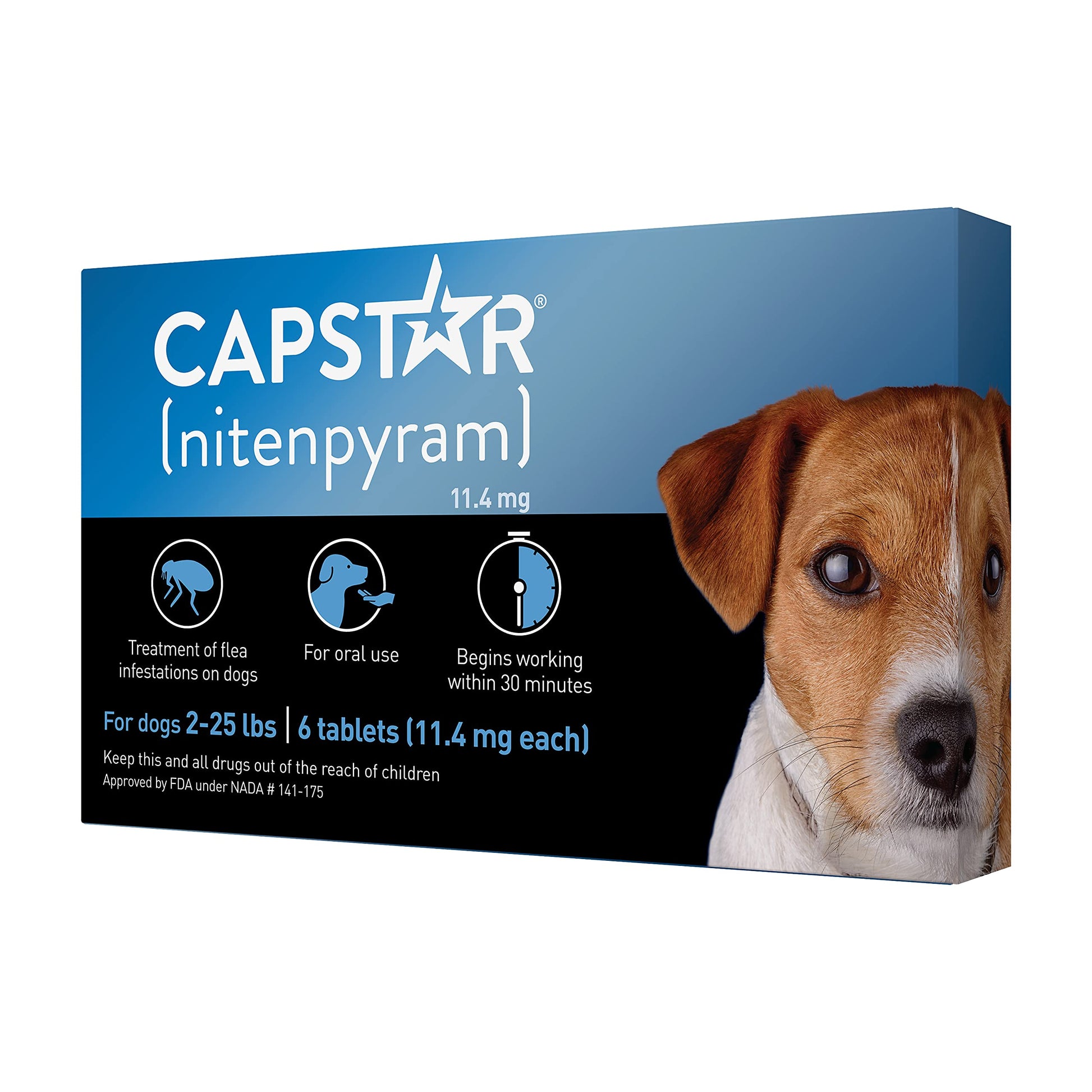 CAPSTAR Oral Flea Treatment for Dogs, Fast Acting Tablets Start Killing Fleas in 30 Minutes, Medium & Large Dogs (Over 25 lbs), 6 Doses