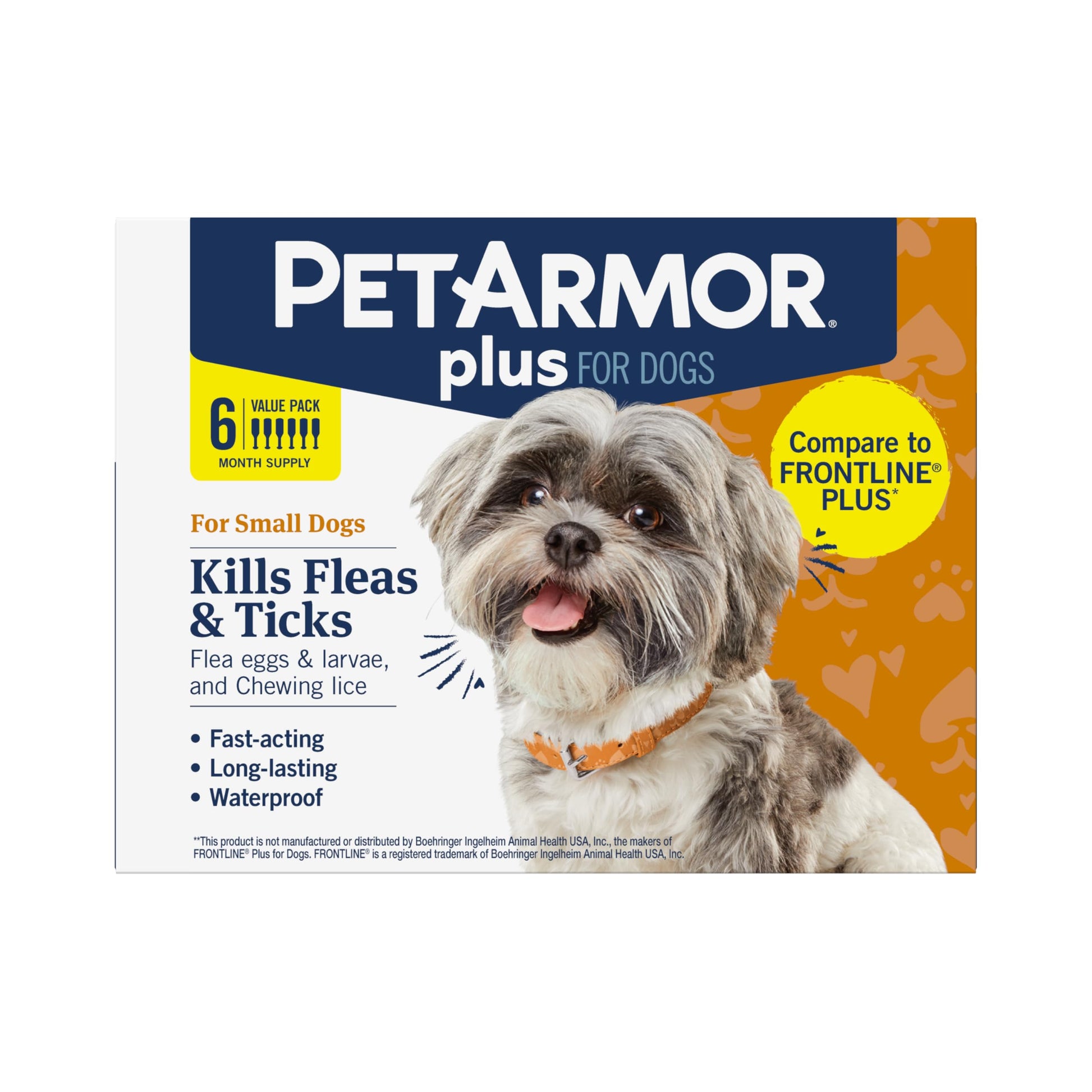 PetArmor Plus Flea and Tick Prevention for Dogs, Dog Flea and Tick Treatment, 3 Doses, Waterproof Topical, Fast Acting, Small Dogs (5-22 lbs)