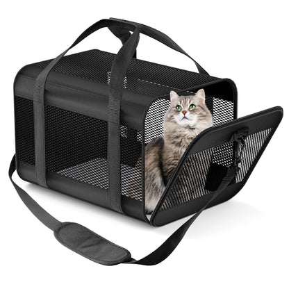 Prodigen Cat Carrier Dog Carriers for Small Dogs Soft Slided Airline Approved Collapsible Pet Travel Carrier, Small (16.3" L x 11.8" H x 12.4" W)