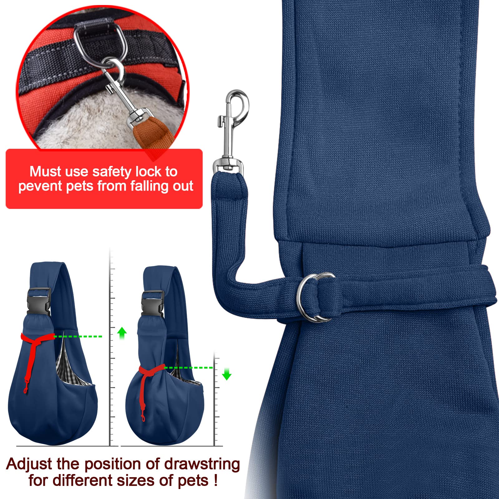 Tomkas Small Dog Sling Carrier - Adjustable Strap & Zip Pocket - Suitable for Puppies (Black) LukkyDeals