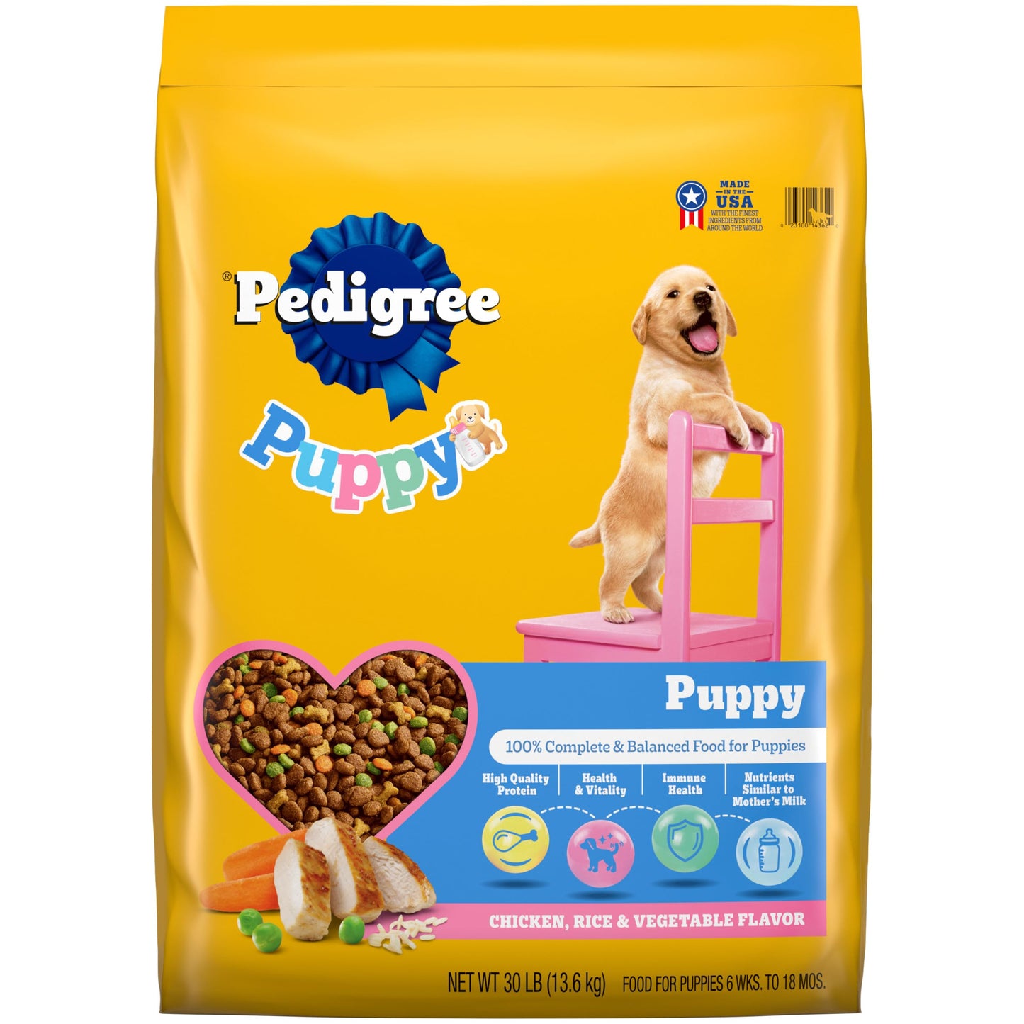 Pedigree Puppy Dry Puppy Food, Grilled Steak and Vegetable Flavor, 14 lb. Bag