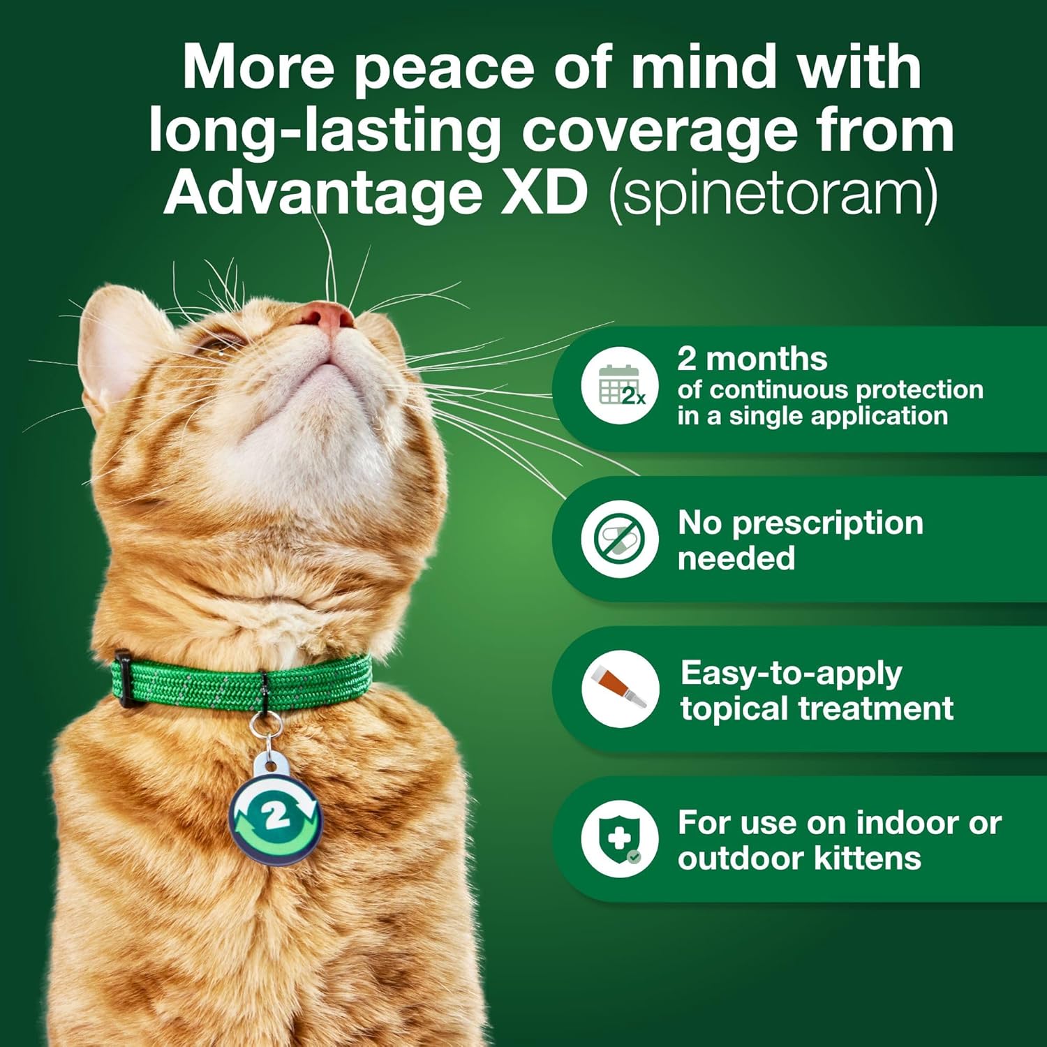 Advantage XD Small Cat Flea Prevention & Treatment For Cats 1.8-9lbs. | 1-Topical Dose, 2-Months of Protection Per Dose