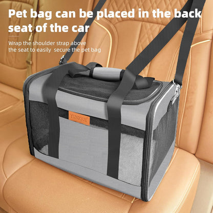 YUNIQUE Cat, Dog Carrier,Grey, Soft-Sided Cat Bag Animal Carriers Travel Puppy Carry As a Toy of Fabric Pet Home (Grey)