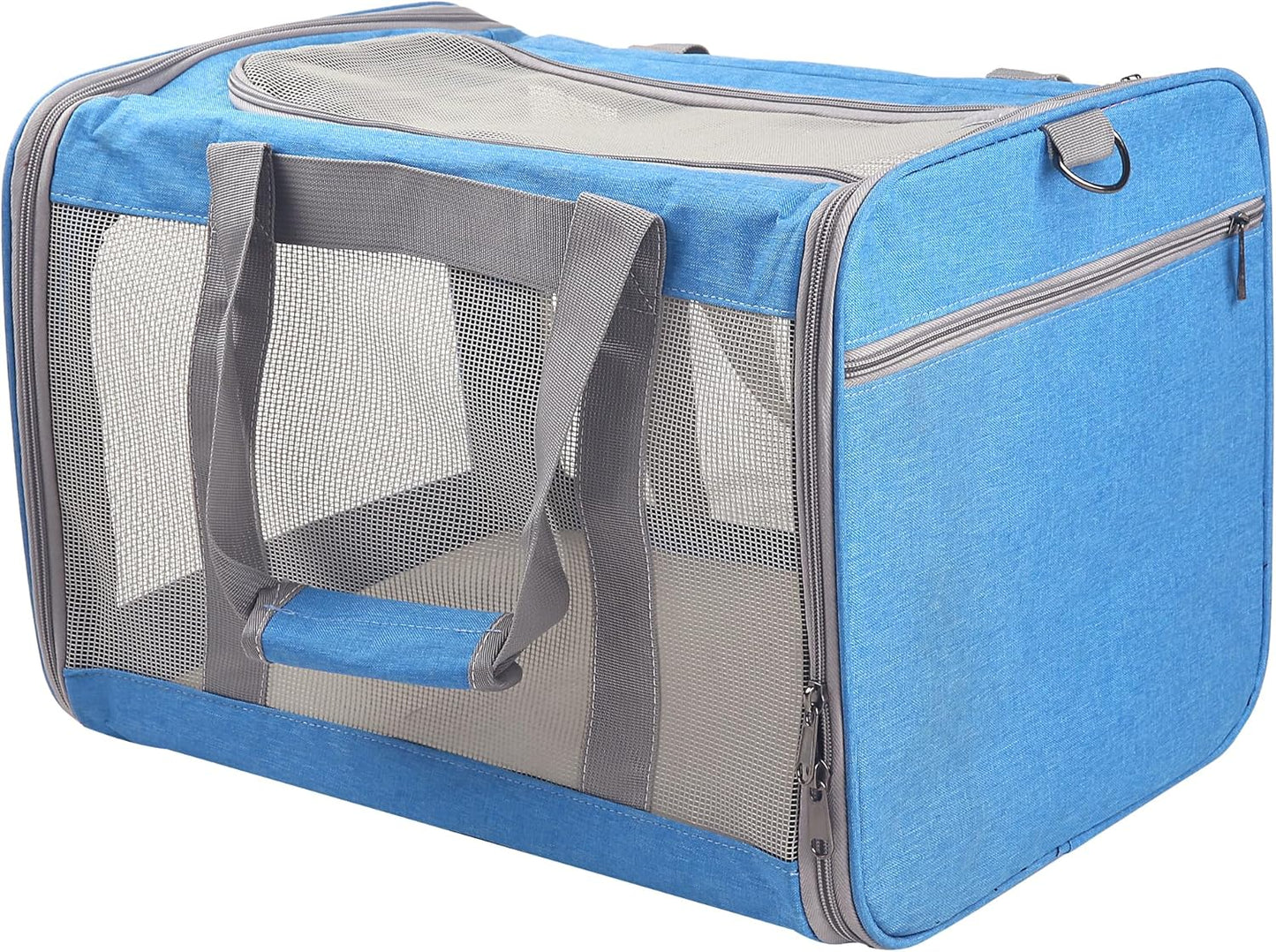 Cat Carrier for Small Cat Pet Carrier for Large and Medium Cat Puppies Portable Cat Carrier Soft Pet Travel Carrier for Cats Cat Bag Carrier Airline Approved Cat Carrier(Large Blue)