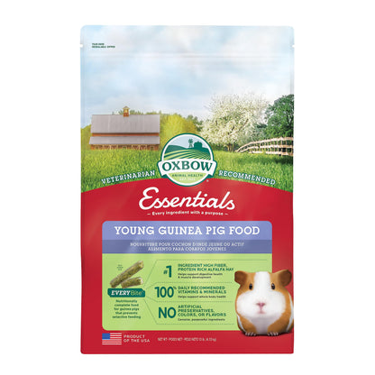 Oxbow Essentials Adult Guinea Pig Food - All Natural Adult Guinea Pig Pellets- Veterinarian Recommended- No Artificial Ingredients- All Natural Vitamins & Minerals- Made in the USA - 5 lb.