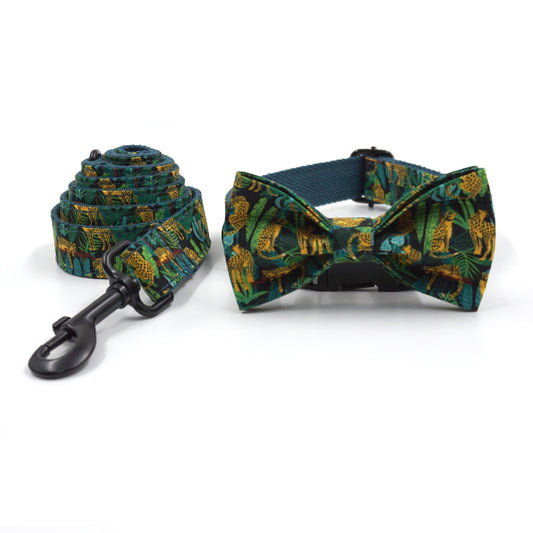 Pet Collar Leash Bowknot Collar Leash