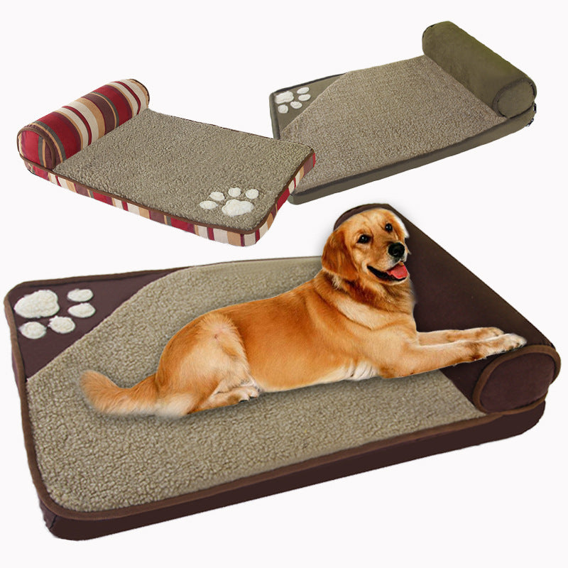 Winter Warm Pet Dog Bed with Pillow