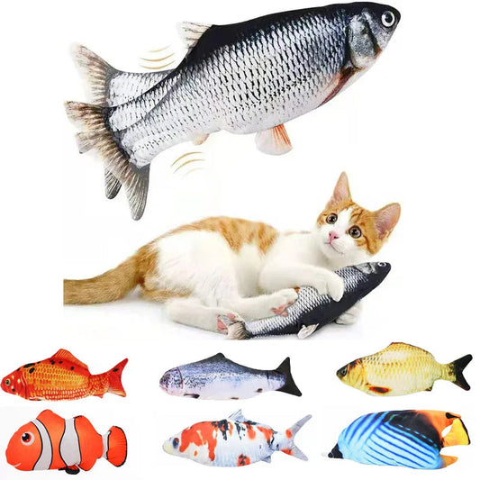 Cat USB Charger Toy Fish Interactive Electric floppy Fish Cat toy Realistic Pet Cats Chew Bite Toys Pet Supplies Cats dog toy LukkyDeals